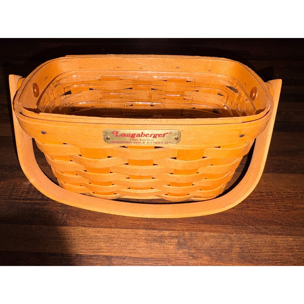 Longaberger 1998 Edition Dresden Tour Basket II with Liner Handwoven signed